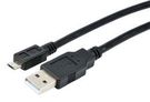 USB CABLE, 2.0 PLUG A-MICRO B, 6FT, BLK