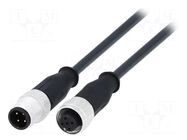 Cable: for sensors/automation; PIN: 4; plug; M12 male,M12 female HARTING