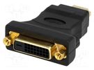 Adapter; DVI-D (24+1) socket,HDMI plug; black LOGILINK