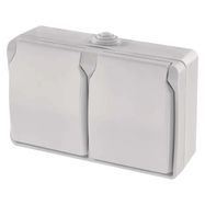 Double Socket (Wall-Mounted) IP44, EMOS