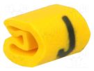 Markers; Marking: J; 1÷3mm; PVC; yellow; -65÷105°C; leaded; HGDC1-3 HELLERMANNTYTON