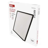 LED luminaire FLORI square black, 22W, neutral white, EMOS