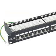 Patch panel 19'' 1U, EXCEL 100-013 (FTP, Cat 6, 24 ports, shielded, LSA)