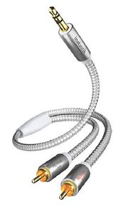 Kabelis 2xRCA - 3.5mm stereo spraudnis 3.0m apzeltīti savienojumi, inakustik PREMIUM