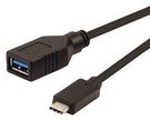 USB CABLE, 3.1, C PLUG-A RCPT, 150MM