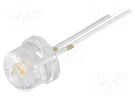 LED; 8mm; white warm; 140°; Front: convex; 8.4÷10.8V; No.of term: 2 OPTOSUPPLY