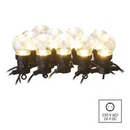 LED light chain – 10x clear party bulbs, 5 m, outdoor and indoor, warm white, EMOS