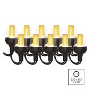 LED light chain – 10× party bulbs, 4.5 m, indoor and outdoor, vintage, EMOS