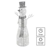 LED Christmas snowman, rattan, 124 cm, indoor, cool white, timer, EMOS