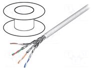 Wire; S/FTP; 4x2x23AWG; 6; wire; CCA; Insulation: PVC; grey; 100m GOOBAY