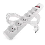 Surge protector – 6 sockets, 5 m, white, EMOS