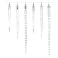 LED Christmas garland – icicles, 6 pcs, 2 m, indoor and outdoor, cool white, EMOS