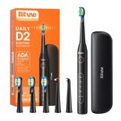 Sonic toothbrush with tips set and travel case D2 (black), Bitvae