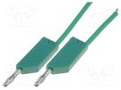 Test lead; 60VDC; 16A; with 4mm axial socket; Len: 1m; green HIRSCHMANN T&M