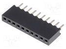 Socket; pin strips; female; PIN: 10; straight; 1.27mm; THT; 1x10 CONNFLY