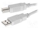 Cable; USB 2.0; USB A plug,USB B plug; 1m; grey; Core: Cu BQ CABLE