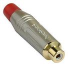 RCA CONNECTOR, JACK, 2POS, SATIN/RED