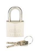 LOCKOUT PADLOCK, 39.14MM, BRASS/SS, SILV