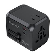 Choetech PD5008 travel charger, 3xUSB-A, 2xUSB-C, GaN, 35W, US/EU/UK/AU (black), Choetech