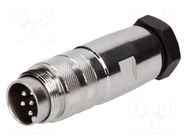 Connector: M16; plug; male; PIN: 6; 5A; 300V; C091D; soldering; 0.5mm2 AMPHENOL
