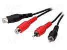 Cable; RCA socket x2,RCA plug x2; 5m; black BQ CABLE
