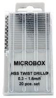 MICROBOX DRILL BIT SET, 20PC, 0.3-1.6MM