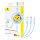 Charging Cable 3w1 Baseus USB to USB-C, USB-M, Lightning 3,5A, 1,1m (blue), Baseus