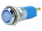 Indicator: LED; recessed; blue; 12÷14VDC; 12÷14VAC; Ø14.2mm; IP67 SIGNAL-CONSTRUCT