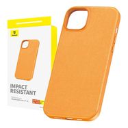 Phone Case for iPhone 15 Baseus Fauxther Series (Orange), Baseus