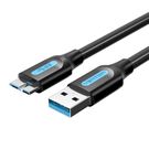 USB 3.0 A to Micro-B cable Vention COPBC 2A 0.25m Black PVC, Vention
