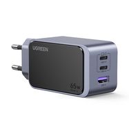 Sienas ātrais lādētājs Nexode S GaN 65W USB-A + 2xUSB-C QC4.0+ PD3.0, pelēks