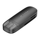 2-in-1 USB 2.0 A (SD+TF) Memory Card Reader Vention CLEB0 (black), Vention