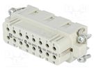 Connector: HDC; contact insert; female; Han® A; PIN: 16; 16+PE; 16A HARTING