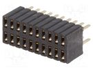Socket; pin strips; female; PIN: 20; straight; 1.27mm; THT; 2x10 CONNFLY