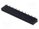 Socket; pin strips; female; PIN: 20; straight; 1.27mm; SMT; 1x20 CONNFLY