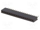 Socket; pin strips; female; PIN: 18; straight; 1.27mm; THT; 1x18 CONNFLY