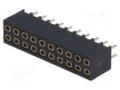 Socket; pin strips; female; PIN: 20; straight; 2.54mm; THT; 2x10 CONNFLY