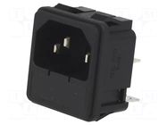 Connector: AC supply; socket; male; 10A; C14 (E); IEC 60320; 5x20mm ADAM TECH