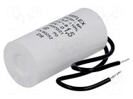 Capacitor: polypropylene; motors, run; 1.5uF; 450V; Ø25x51mm; ±10% MIFLEX