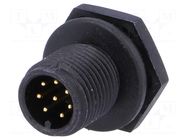 Connector: M12; socket; PIN: 8; male; 30V; IP68; soldering; plastic AMPHENOL LTW