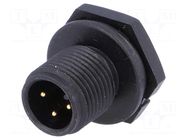 Connector: M12; socket; PIN: 3; male; 250V; IP68; soldering; plastic AMPHENOL LTW