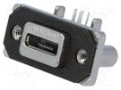 Socket; USB AB micro; MUSB; for panel mounting,on PCBs,screw Amphenol Communications Solutions