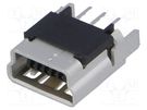 Socket; USB B mini; on PCBs; THT; PIN: 5; straight MOLEX