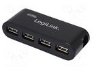 Hub USB; DC,USB A socket x10; USB 2.0; PnP,PnP and hot-plug LOGILINK