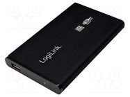 Hard discs housing: 2,5"; USB 3.0; aluminium; black LOGILINK