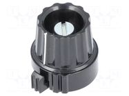 Precise knob; Shaft d: 6mm; Ø22.8x22.6mm; black; Shaft: smooth MENTOR
