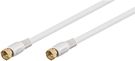 SAT Antenna Cable (80 dB), Double Shielded, 2.5 m, white - gold-plated, F-plug > F-plug (fully shielded)