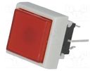 Switch: keypad; Pos: 2; DPDT; 0.1A/30VDC; red; LED; red; THT; 1.5N HIGHLY ELECTRIC
