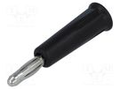 Plug; 4mm banana; 24A; 60VDC; black; non-insulated; on cable ELECTRO-PJP