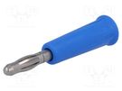 Plug; 4mm banana; 24A; 60VDC; blue; non-insulated; on cable ELECTRO-PJP